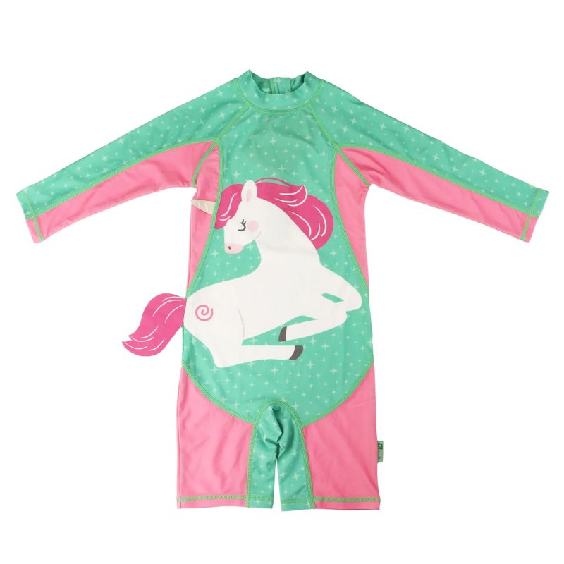 Zoocchini Αντιηλιακό Ολόσωμο Μαγιό Τύπου Surf με UPF 50+ Unity the Unicorn