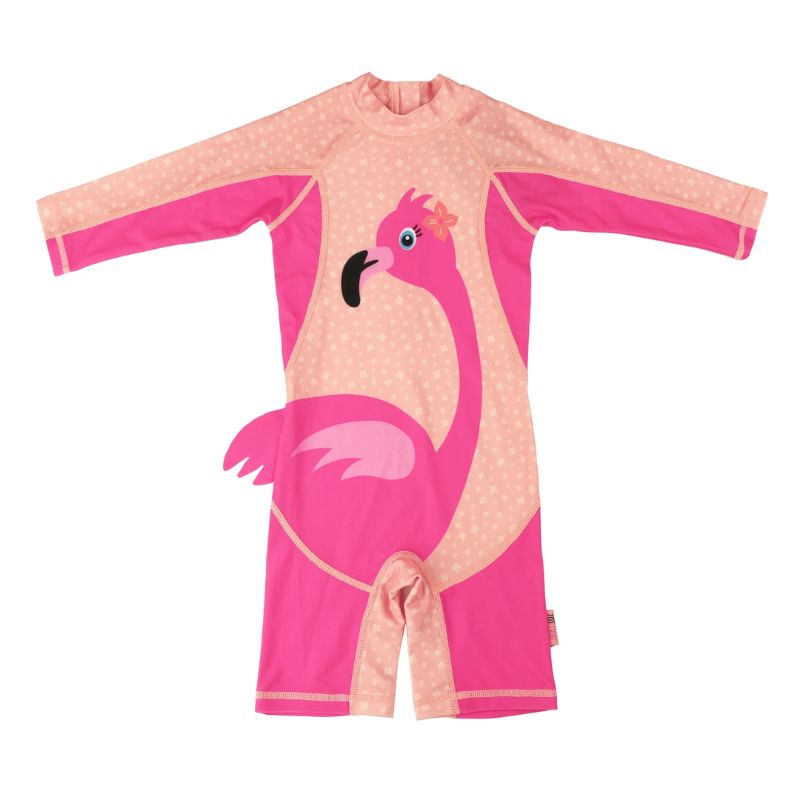 Zoocchini Αντιηλιακό Ολόσωμο Μαγιό Τύπου Surf με UPF 50+ Franny the Flamingo