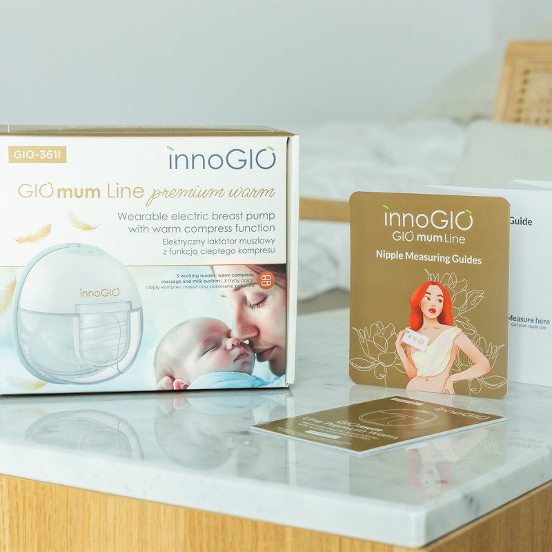 INNOGIO ΦΟΡΗΤΟ ΘΕΡΜΑΙΝΟΜΕΝΟ ΘΗΛΑΣΤΡΟ - GIO PREMIUM WARM WEREBLE ELECTRIC BREAST PUMP