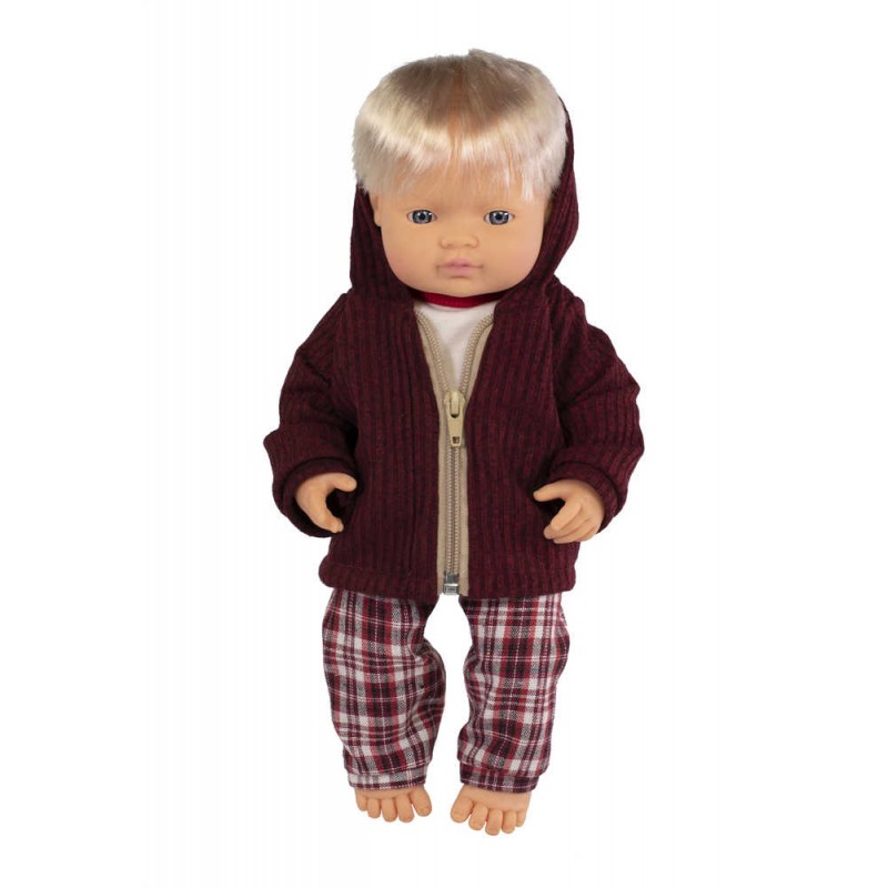 Miniland σετ παιδική κούκλα με ρούχα 38 cm boy