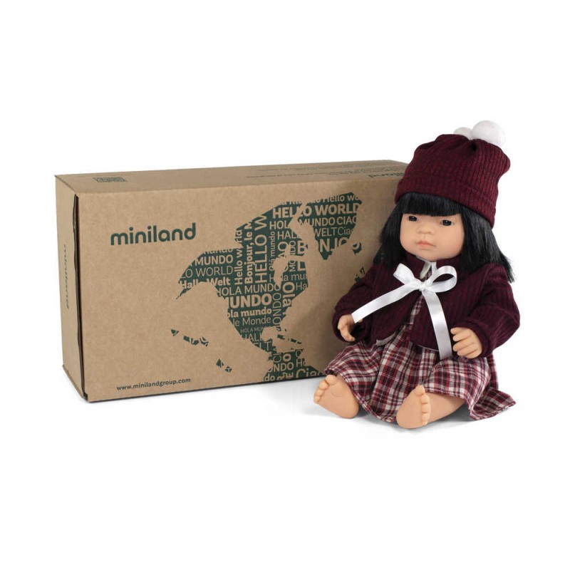 Miniland σετ παιδική κούκλα με ρούχα 38 cm girl