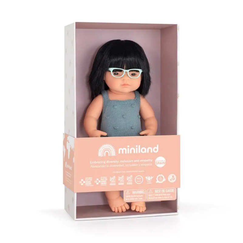 ΚΟΥΚΛΑ ASIAN GIRL ΜΕ ΓΥΑΛΙΑ 38 CM