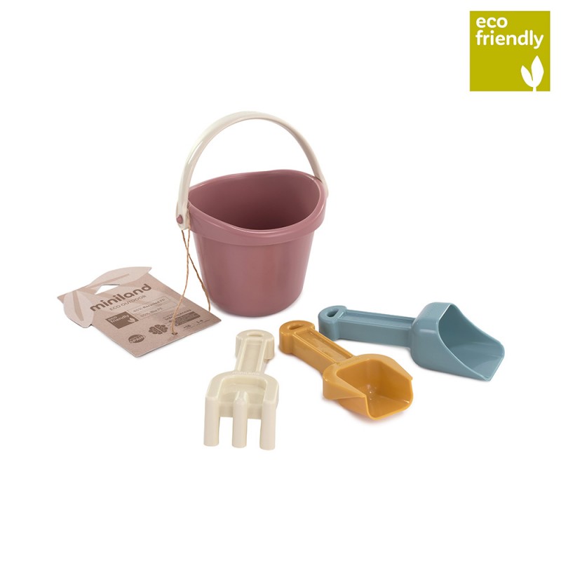 Miniland  Eco Baby Sand Σετ Με Κουβαδάκι Για Παραλία 4 τμχ Για 18-72 Μηνών Warm