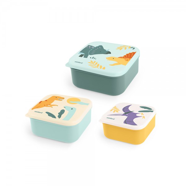 MINILAND ΣΕΤ ΠΑΙΔΙΚΑ ΔΟΧΕΙΑ ΦΑΓΗΤΟΥ SNACK BOX JURASSIC