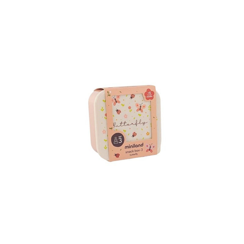 MINILAND ΠΑΙΔΙΚΟ ΣΕΤ ΔΟΧΕΙΩΝ SNACKBOX-3 BUTTERFLY