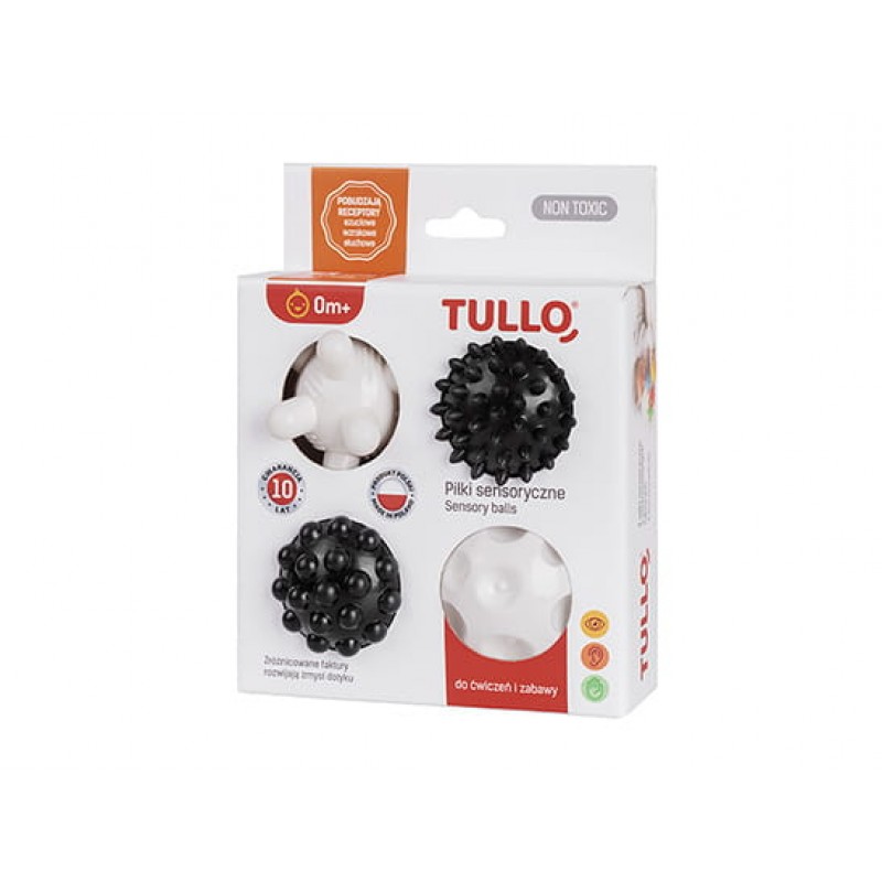 TULLO BLACK AND WHITE SENSORY BALLS 4 ΤΜΧ.