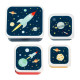 A Little Lovely Company Σετ Δοχεία Φαγητού Lunch & Snack Box Space 4τμχ
