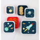 A Little Lovely Company Σετ Δοχεία Φαγητού Lunch & Snack Box Space 4τμχ