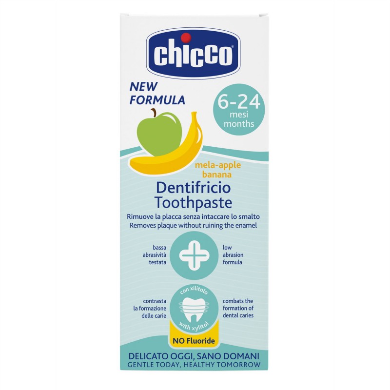 Chicco Οδοντόκρεμα Μήλο-Μπανάνα 50ml Χωρίς Φθόριο Για 6-24 Μηνών