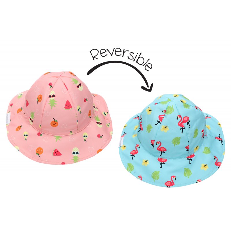 FlapJack Kids Bucket Καπέλο Διπλής Όψης Flamingo/Fruit