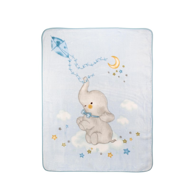 INTERBABY ΚΟΥΒΕΡΤΑ ΚΟΥΝΙΑΣ 110Χ140  "RACHEL ELEFANTE" AZUL  00964-01