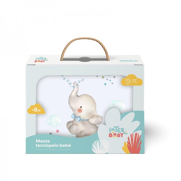 INTERBABY ΚΟΥΒΕΡΤΑ ΚΟΥΝΙΑΣ 110Χ140 "RACHEL ELEFANTE" AZUL 00964-01
