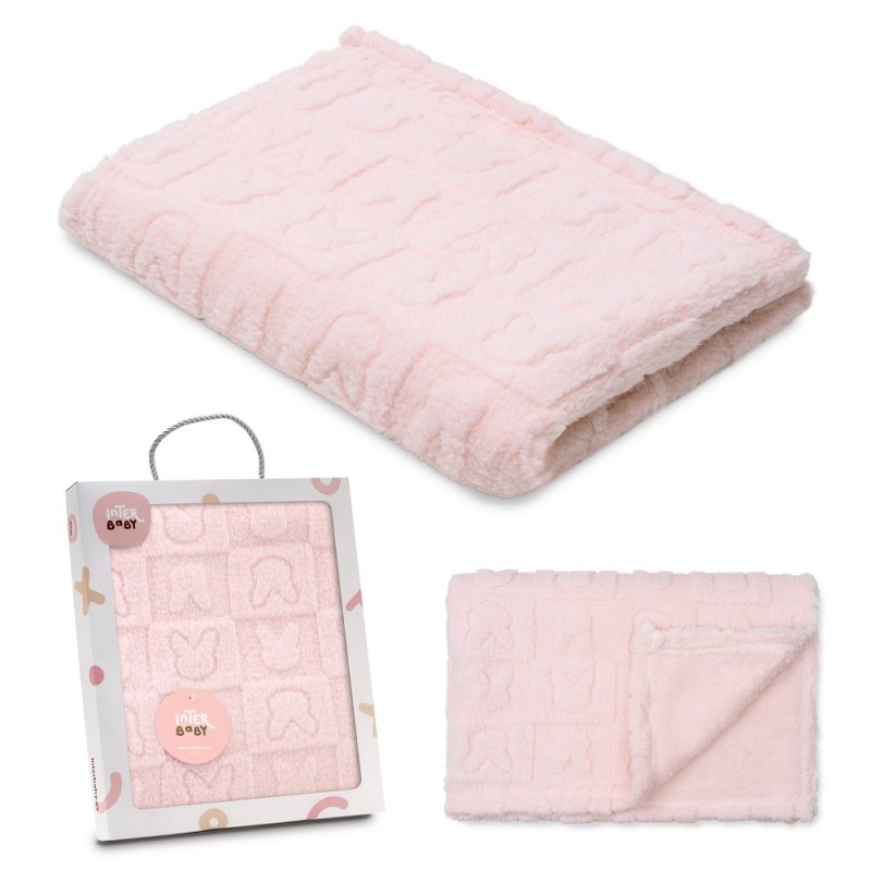 Interbaby Κουβέρτα Αγκαλιάς 80X110 Bunnies Pink