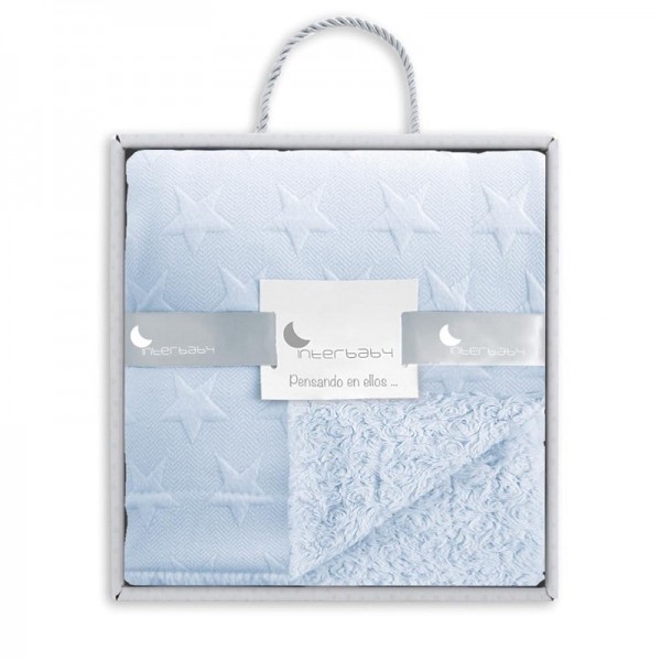 INTERBABY ΚΟΥΒΕΡΤΑ ΑΓΚΑΛΙΑΣ 80X110 SPIRAL BLUE 00916-01