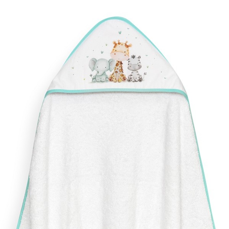 Interbaby Jirafa Elefante Μπουρνούζι Κάπα & Σαλιάρα White-Green