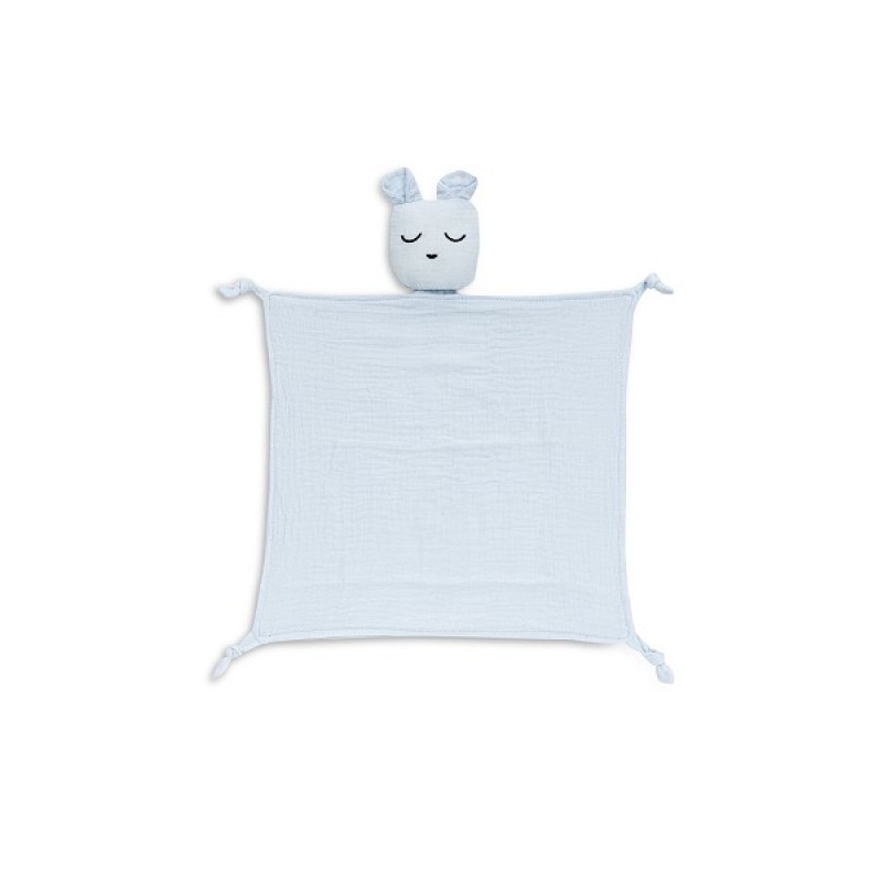 Interbaby Bear Σετ Μπουρνούζι &#038; Πανάκι Παρηγοριάς Μουσελίνας Blue