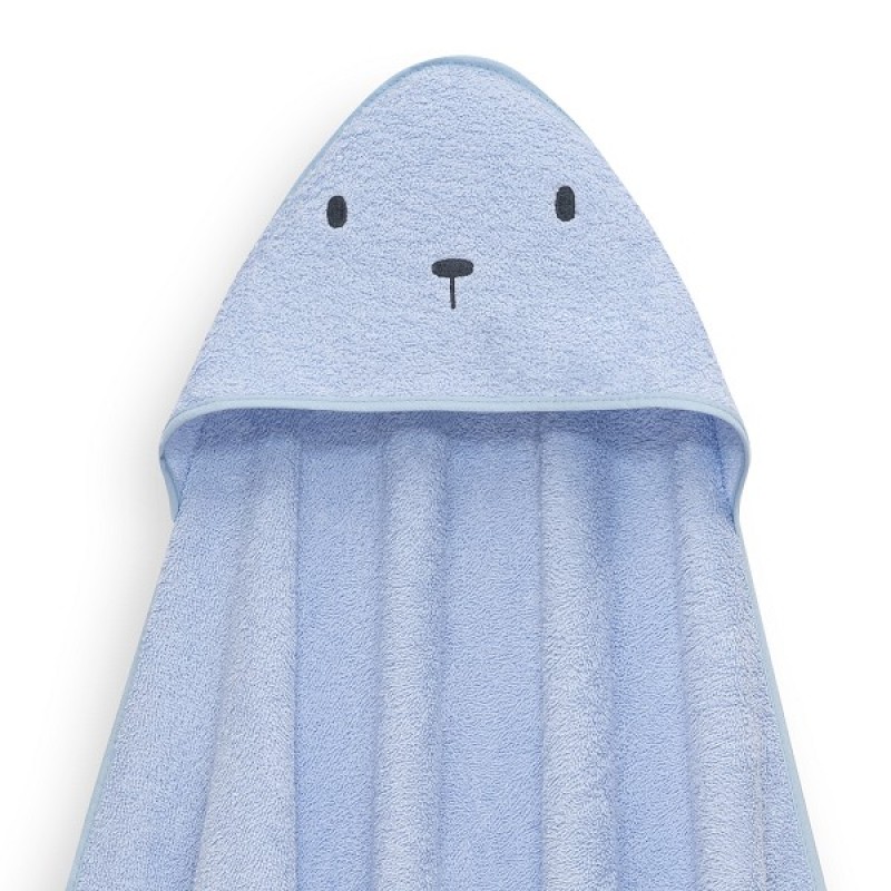 Interbaby Bear Σετ Μπουρνούζι &#038; Πανάκι Παρηγοριάς Μουσελίνας Blue