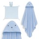 Interbaby Bear Σετ Μπουρνούζι &#038; Πανάκι Παρηγοριάς Μουσελίνας Blue