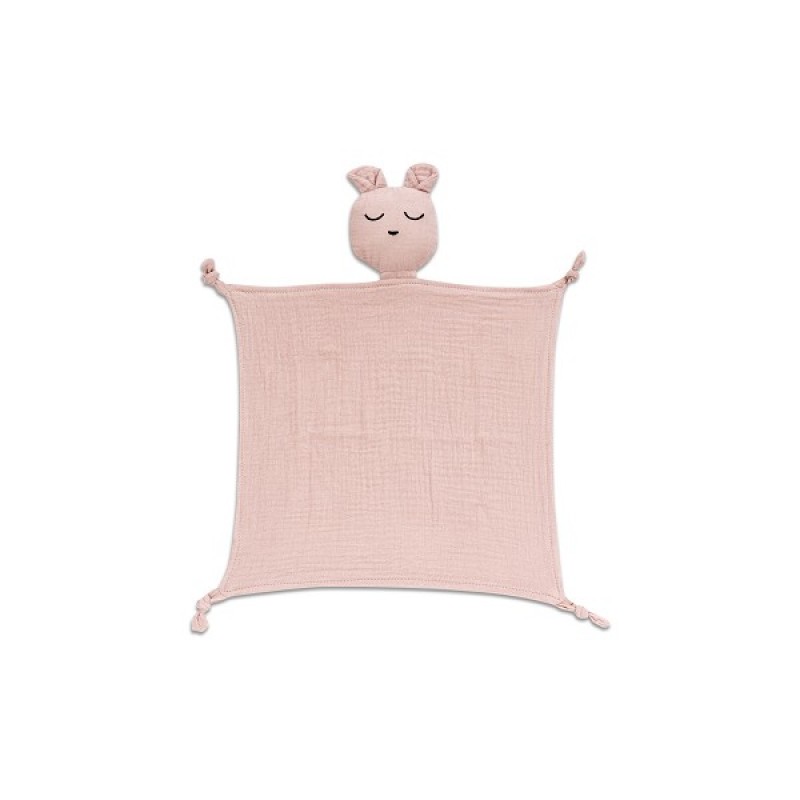 Interbaby Bear Σετ Μπουρνούζι &#038; Πανάκι Παρηγοριάς Μουσελίνας Pink