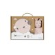 Interbaby Bear Σετ Μπουρνούζι &#038; Πανάκι Παρηγοριάς Μουσελίνας Pink