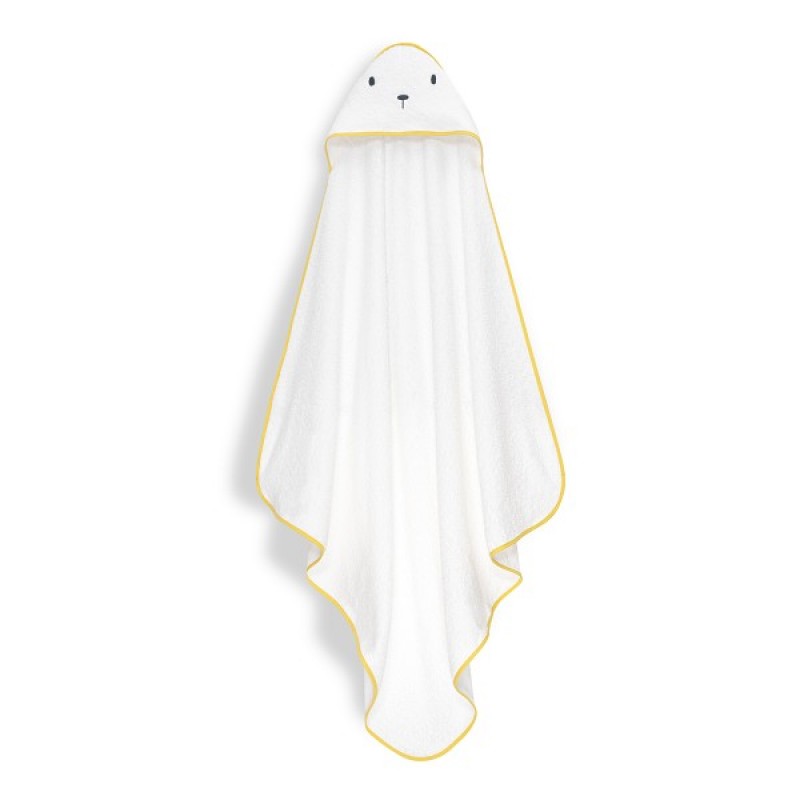 Interbaby Bear Σετ Μπουρνούζι &#038; Πανάκι Παρηγοριάς Μουσελίνας White-Yellow