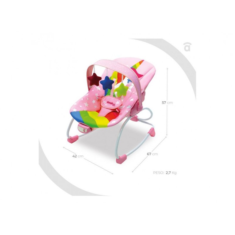 Asalvo Evolutive Βρεφικό ρηλάξ Με Δόνηση &amp; Μελωδίες Unicorn Pink