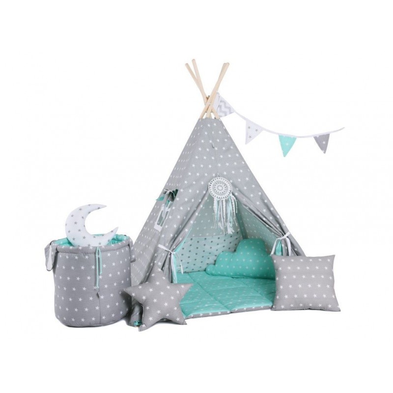 Elis Design Stars Παιδική Σκηνή Σετ με Μαξιλάρια Gray Blue 1761/LUX