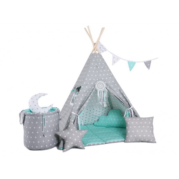 Elis Design Stars Παιδική Σκηνή Σετ με Μαξιλάρια Gray Blue 1761/LUX