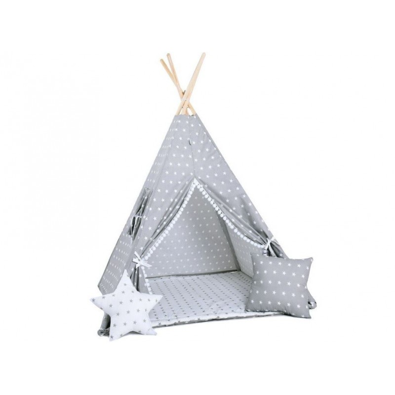 Elis Design Παιδική Σκηνή Σετ με Μαξιλάρια Gray Stars 1770/LUX