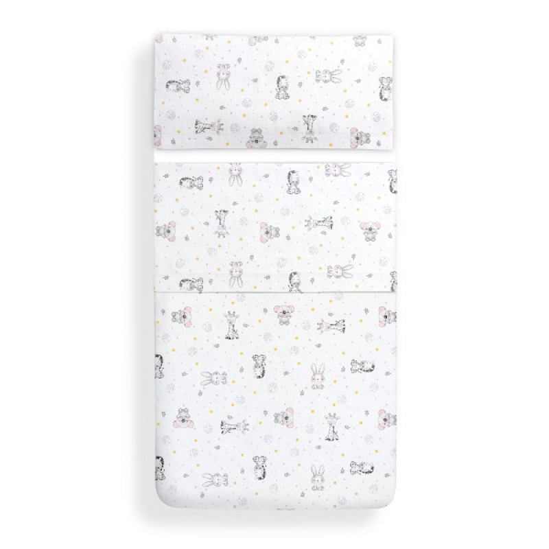 Interbaby Koala Set Σεντόνια Φανέλα White/Pink