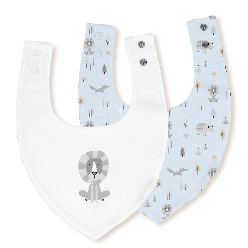 Interbaby Σαλιάρα Bandana Σετ 2 Τεμ Fox Green