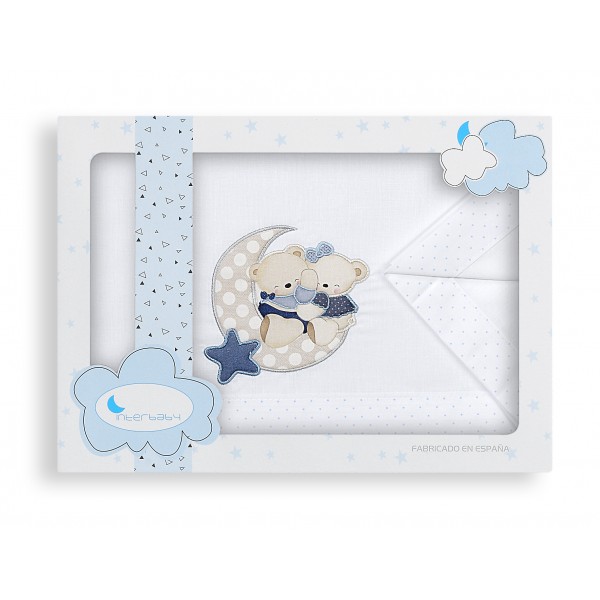 INTERBABY ΣΕΝΤΟΝΙΑ ΣΕΤ 3 ΤΜΧ (115Χ175) AMOROSOS BLUE 5179A
