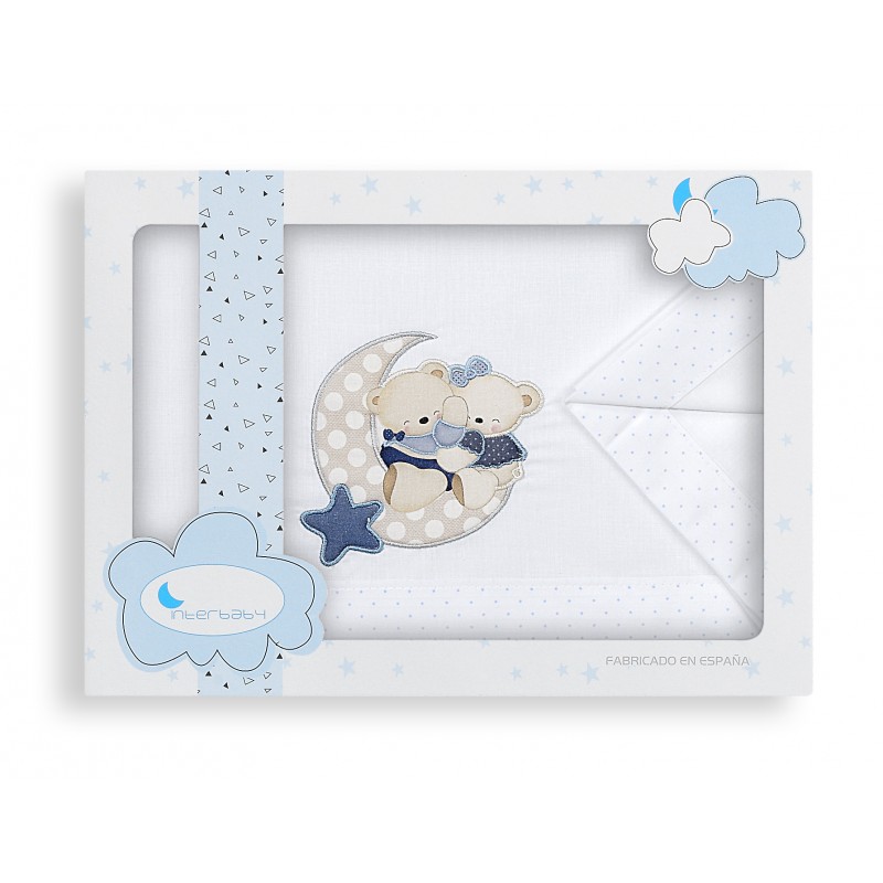 INTERBABY ΣΕΝΤΟΝΙΑ ΣΕΤ 3 ΤΜΧ (115Χ175) AMOROSOS BLUE 5179A