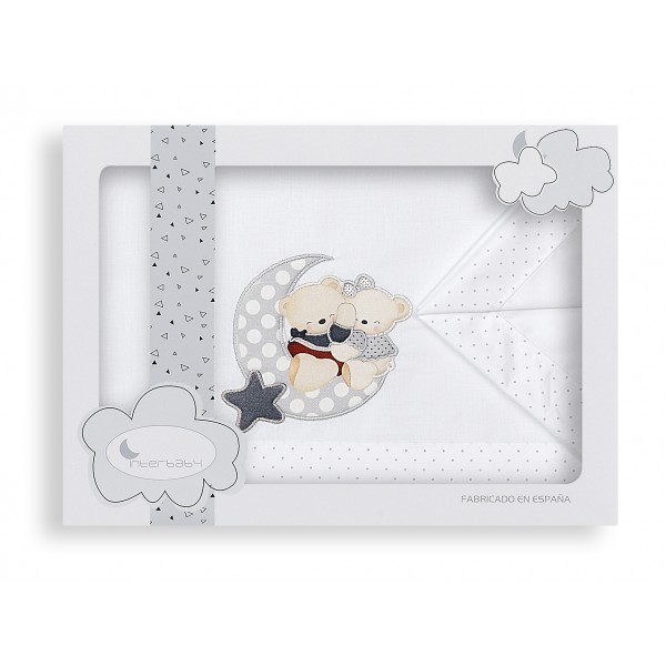INTERBABY ΣΕΝΤΟΝΙΑ ΣΕΤ 3 ΤΜΧ (115Χ175) AMOROSOS GREY 5179G