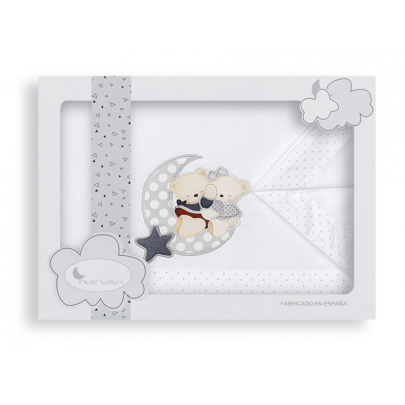 INTERBABY ΣΕΝΤΟΝΙΑ ΣΕΤ 3 ΤΜΧ (115Χ175) AMOROSOS GREY 5179G