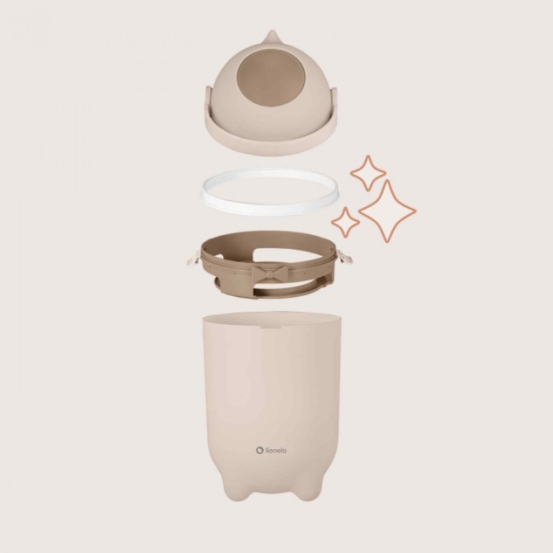 Lionelo Purebin Κάδος για Πάνες Αεροστεγής & Άοσμος Beige Sand