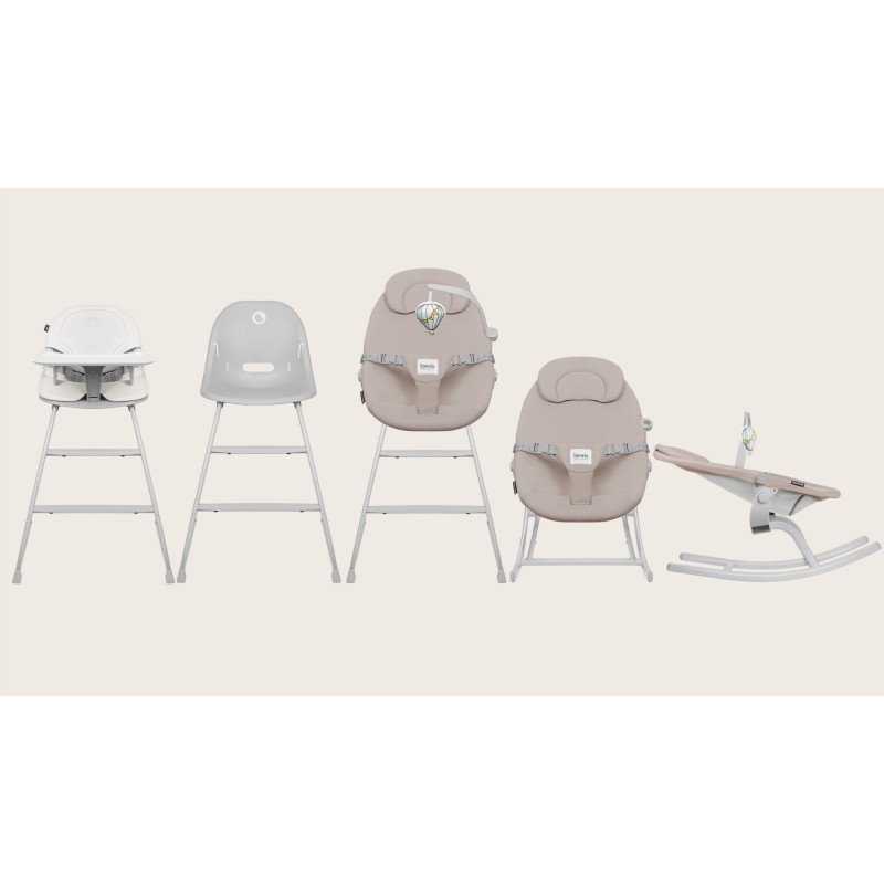 Lionelo Dalia Set Καρεκλάκι φαγητού & Relax 4 σε 1 Gray Stone