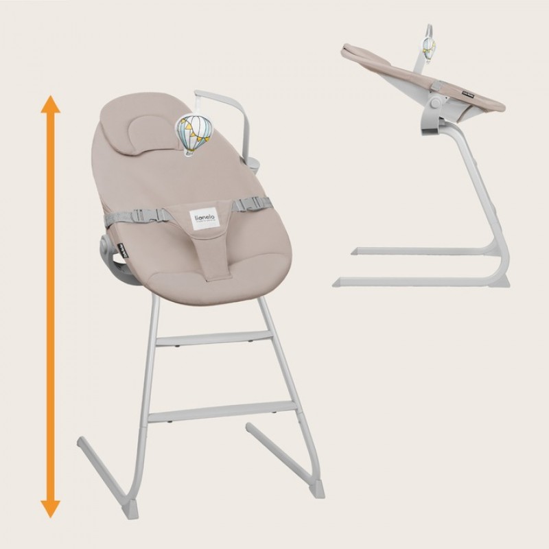 Lionelo Dalia Set Καρεκλάκι φαγητού & Relax 4 σε 1 Gray Stone