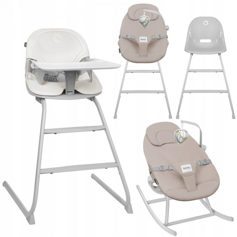 Lionelo Dalia Set Καρεκλάκι φαγητού & Relax 4 σε 1 Gray Stone
