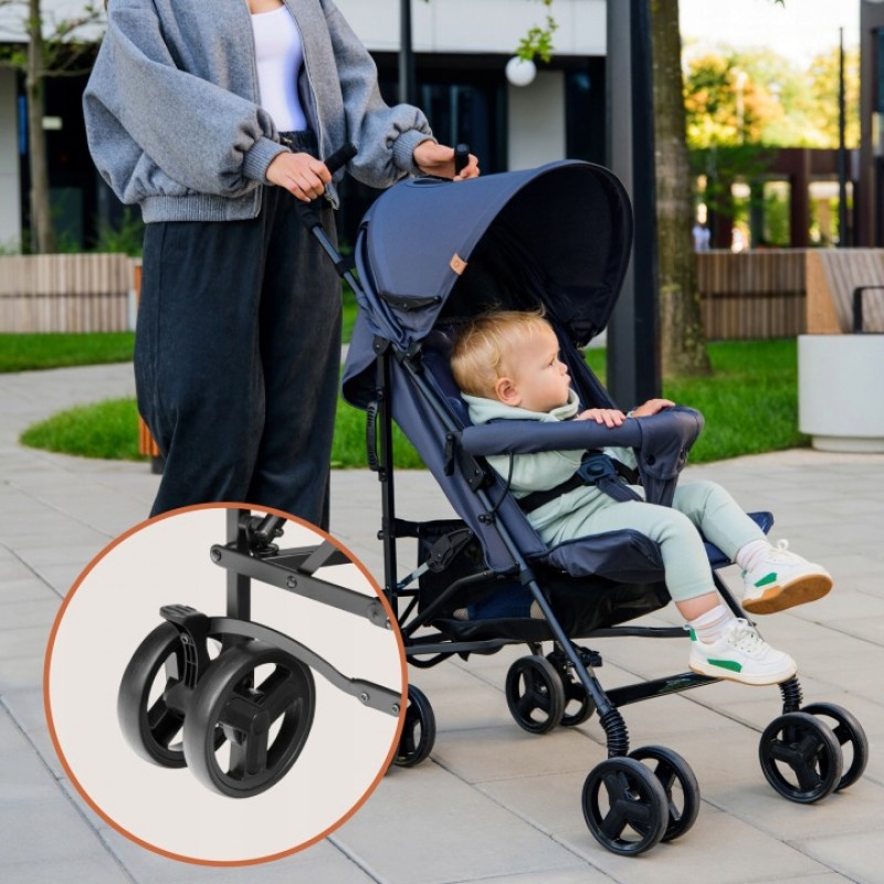 Lionelo Elia Βρεφικό Καρότσι Μπαστούνι Black Onyx