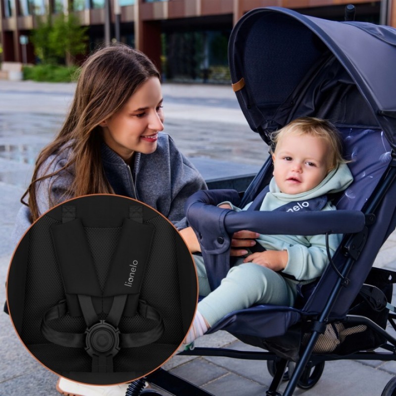 Lionelo Elia Βρεφικό Καρότσι Μπαστούνι Black Onyx