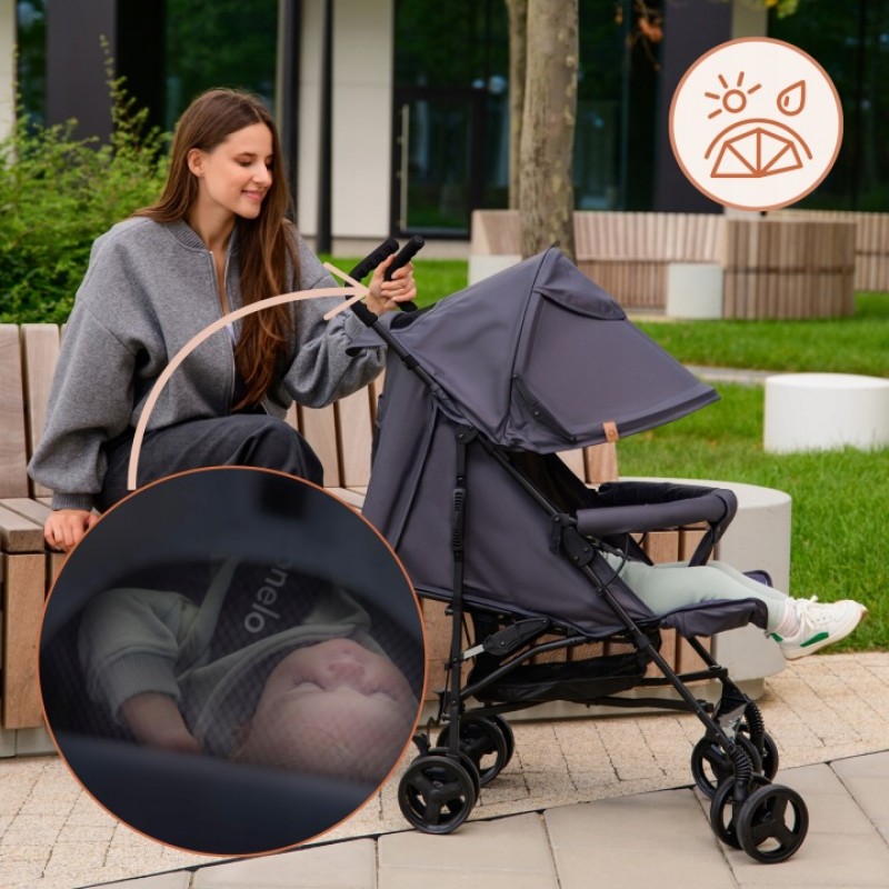 Lionelo Elia Βρεφικό Καρότσι Μπαστούνι Black Onyx