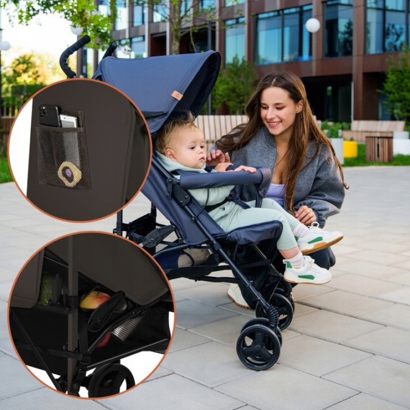 Lionelo Elia Βρεφικό Καρότσι Μπαστούνι Brown Chocolate