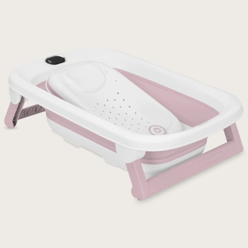 Lionelo BabyBubble πτυσσόμενο μπανάκι μωρού με γλύστρα + θερμόμετρο Pink