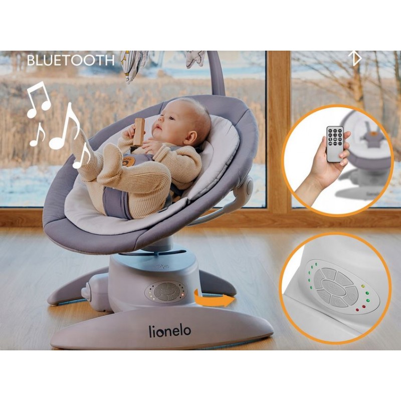 Lionelo Mell Διαδραστικό Ηλεκτρικό Ρηλάξ Gray Stone