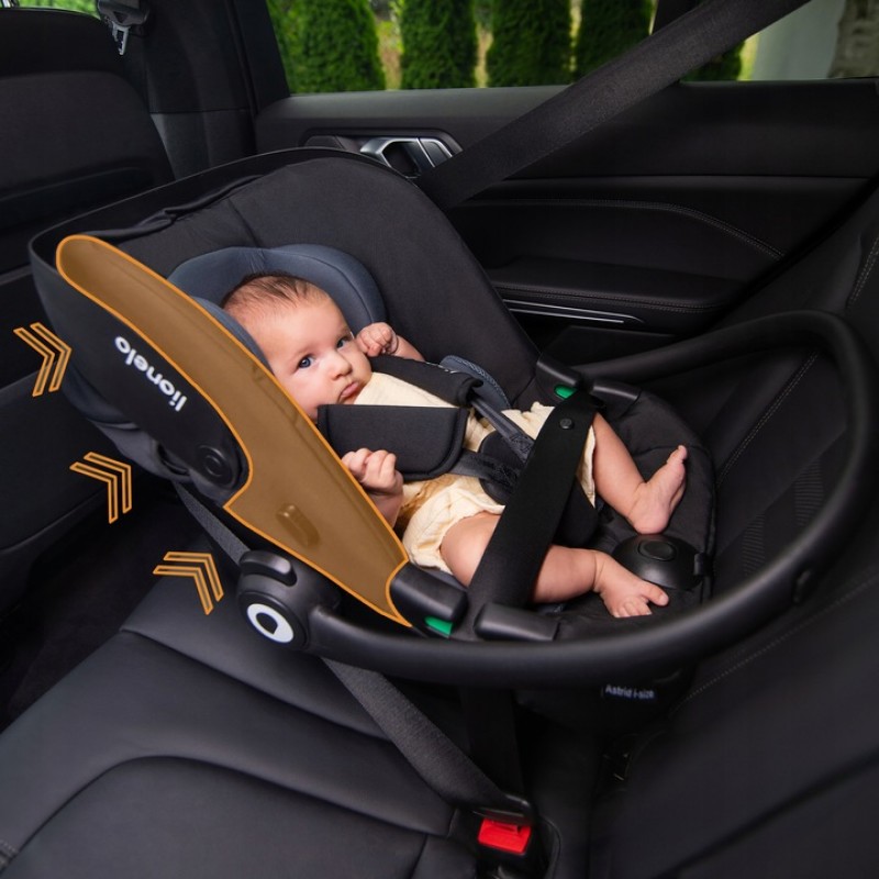 Lionelo Astrid i-Size set κάθισμα αυτοκινήτου 40-87cm & βάση isofix Black & Gray