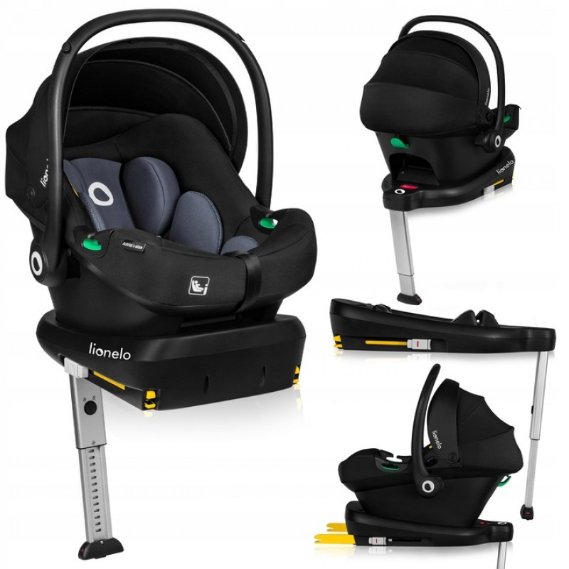 Lionelo Astrid i-Size set κάθισμα αυτοκινήτου 40-87cm & βάση isofix Black & Gray