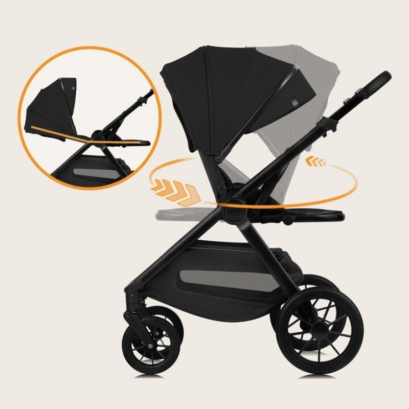 Lionelo Layla Καρότσι Βρεφικό 3 σε 1 έως 22kg Black