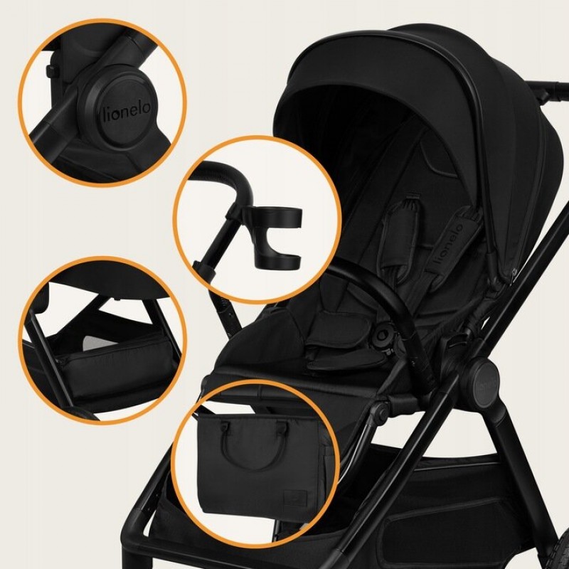 Lionelo Layla Καρότσι Βρεφικό 3 σε 1 έως 22kg Black