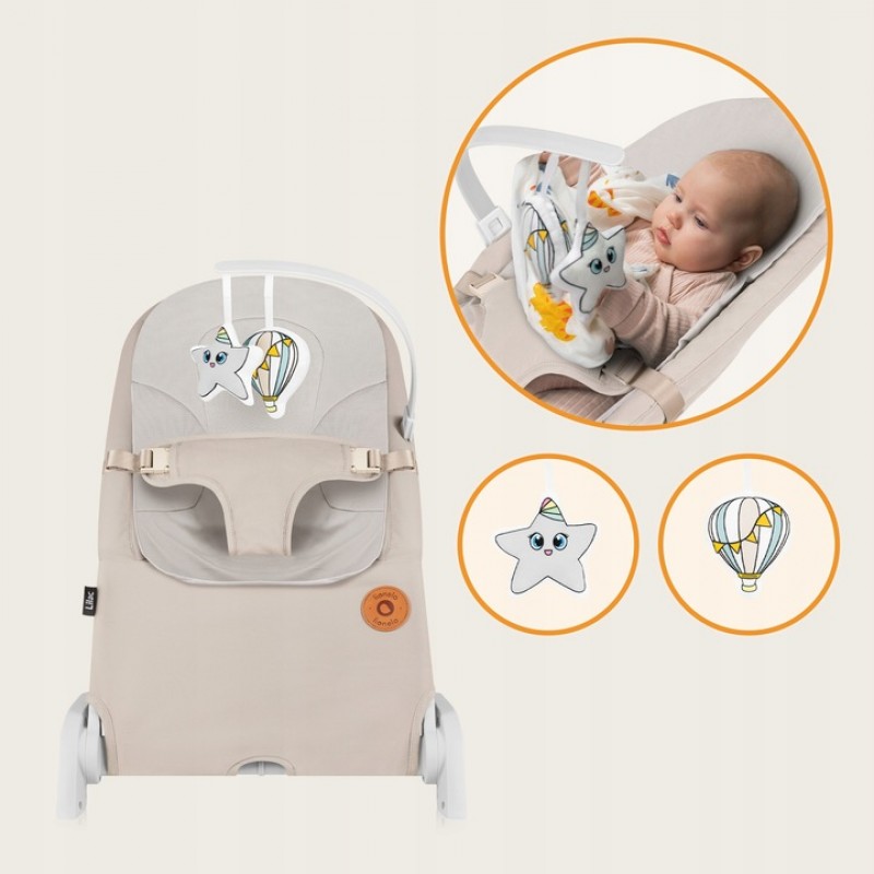 Lionelo Lilac Βρεφικό Ρηλάξ Beige Sand